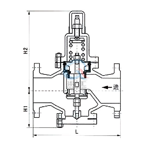Y42X水用減壓閥，空氣減壓閥外形圖
